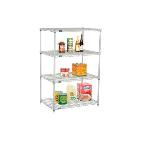Global Equipment Nexelate    Silver Epoxy Wire Shelving Starter 36"W x 24"D x 54"H 24365EP